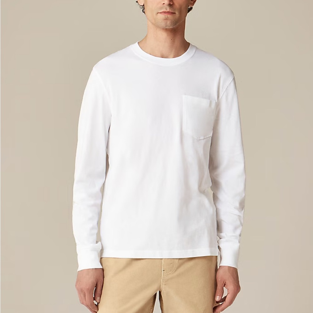 J. Crew Men’s White Long Sleeve Tee